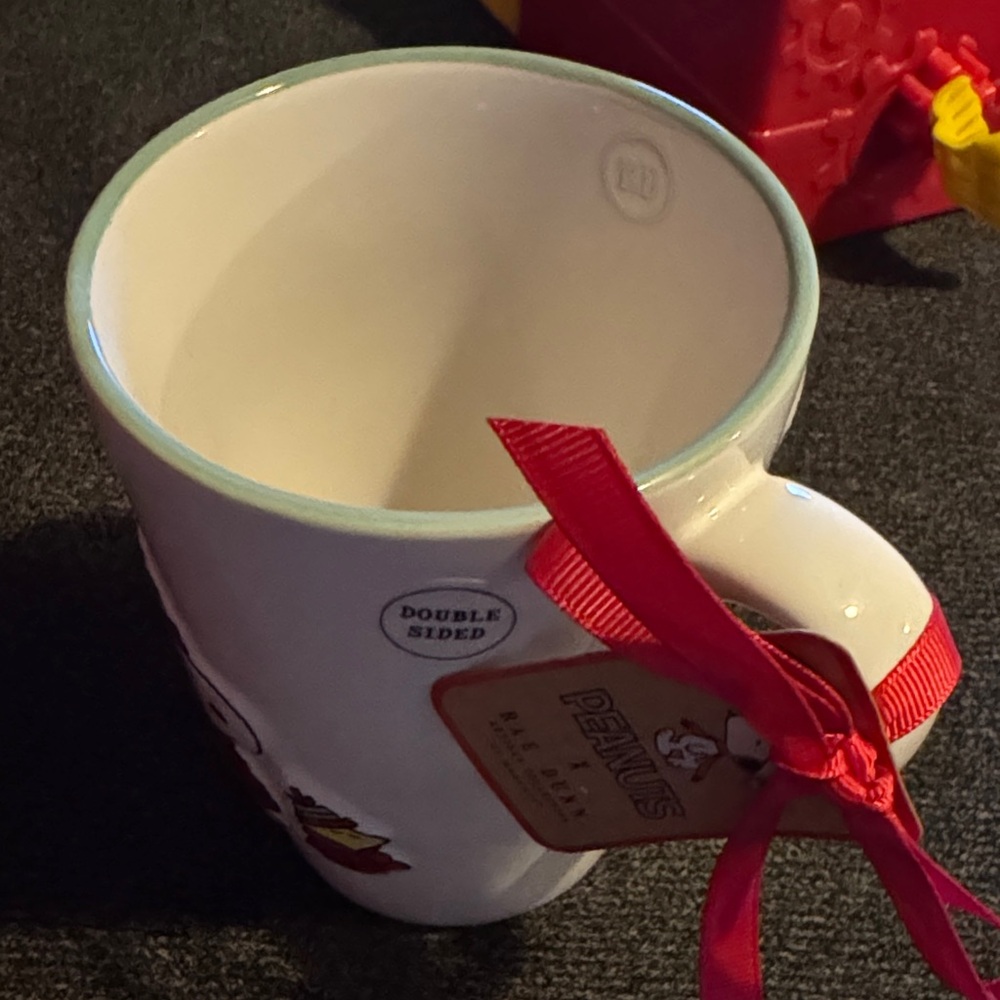 Peanuts/Rae Dunn NWT Snoopy Mug - White with Red and Yellow Accents - Picture 2 of 5